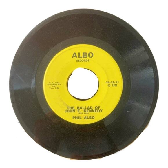 Phil Albo Ballad of John F Kennedy JFK My Shoes Keep Walking 45 RPM Vinyl 1963 - Picture 1 of 2